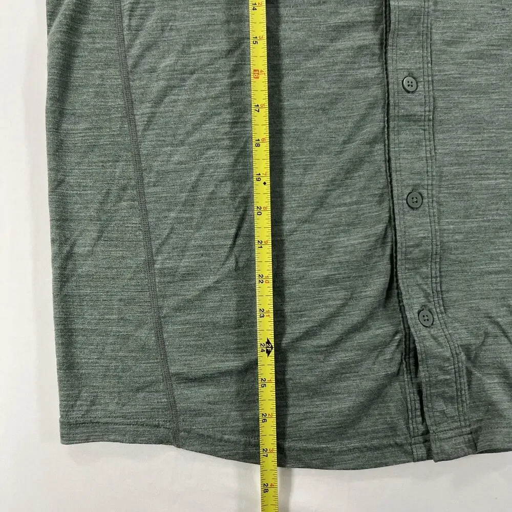 Smartwool Merino Wool Sport 150 Green Short Sleeve Button Down Shirt Mens Size M - Picture 4 of 7